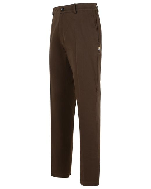 Burberry Brown Cotton Trousers for men