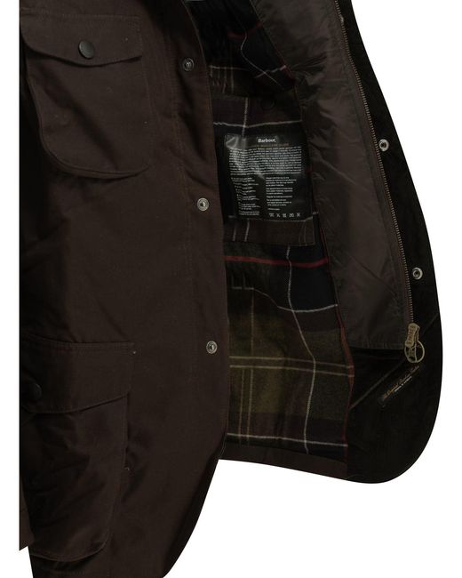 Barbour Black "Ogston Wax" Quilted Jacket for men
