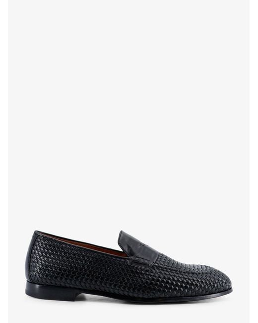Doucal's Black Leather Loafers for men