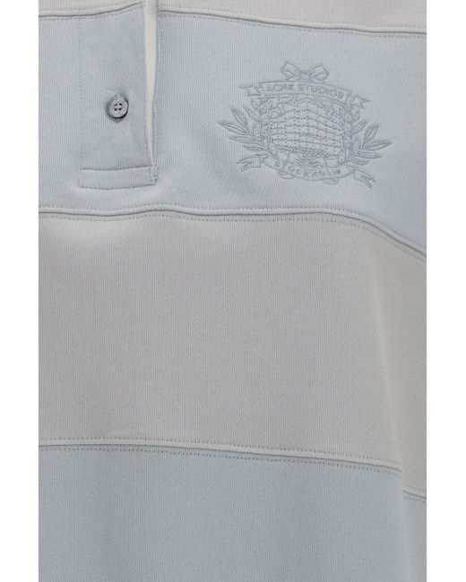 Acne Gray Striped Polo Sweatshirt