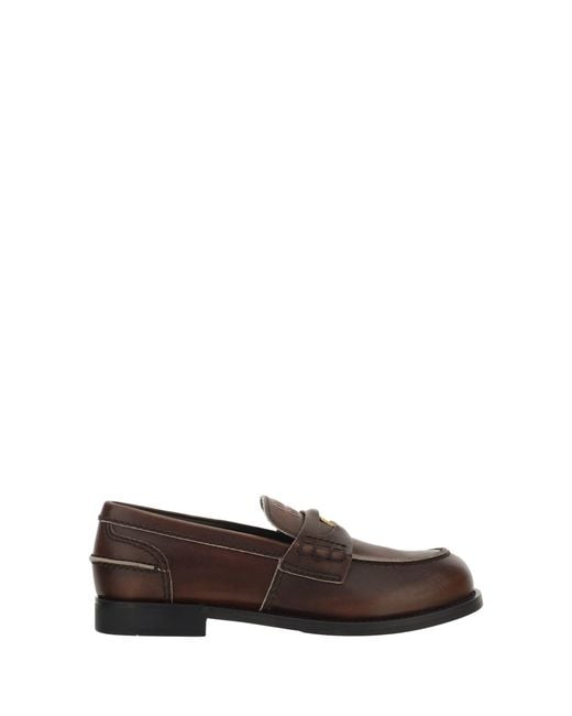 Miu Miu White Leather Loafers