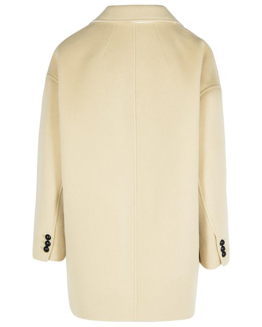 Isabel Marant Natural 'Campbelle' Virgin Wool Blend Coat