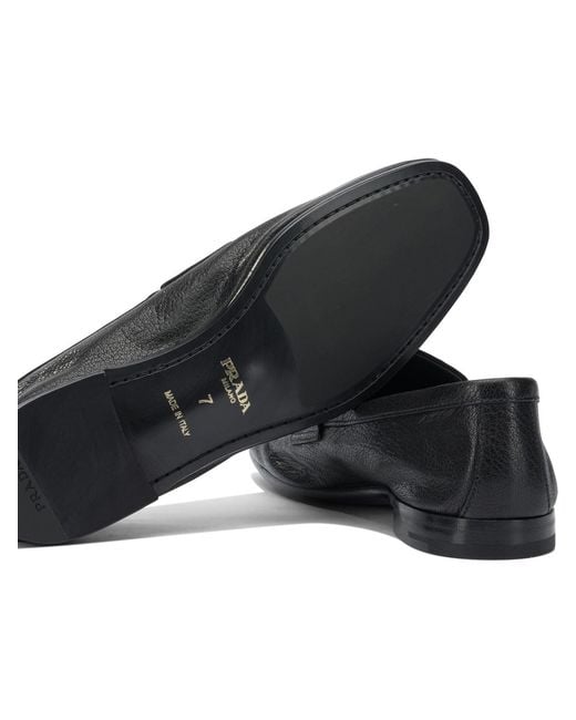 Prada Black Leather Loafers for men