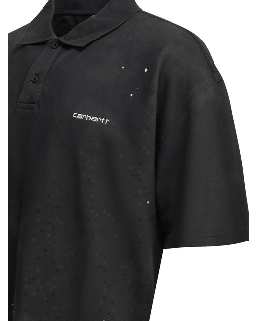 Carhartt Black "Painter" Polo Shirt With Buttons for men