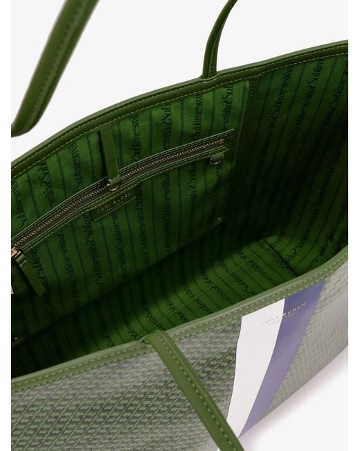 Tory Burch Green The Racer Tote Shoulder Bag