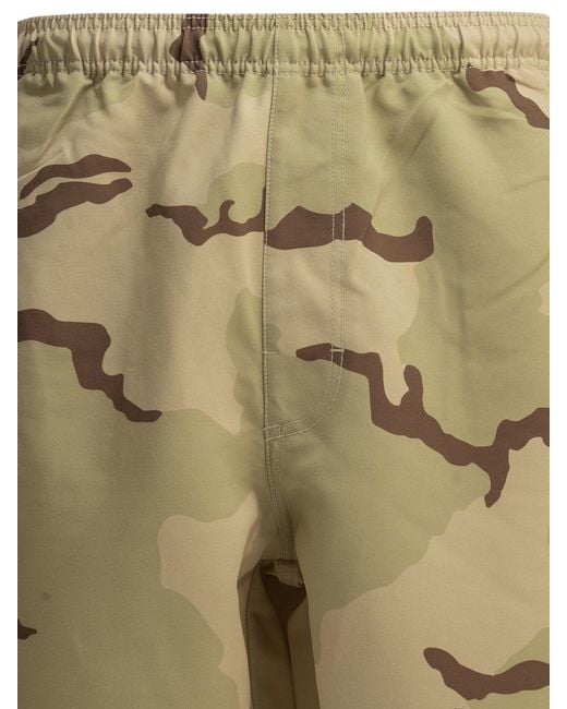 Stussy Green Sand Camo Shorts for men