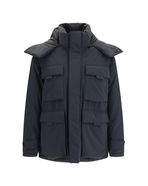 Laminar Blue Hooded Padded Jacket for men