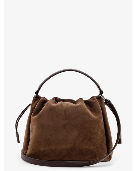 Brunello Cucinelli Brown Bucket Mellow Suede Handbag