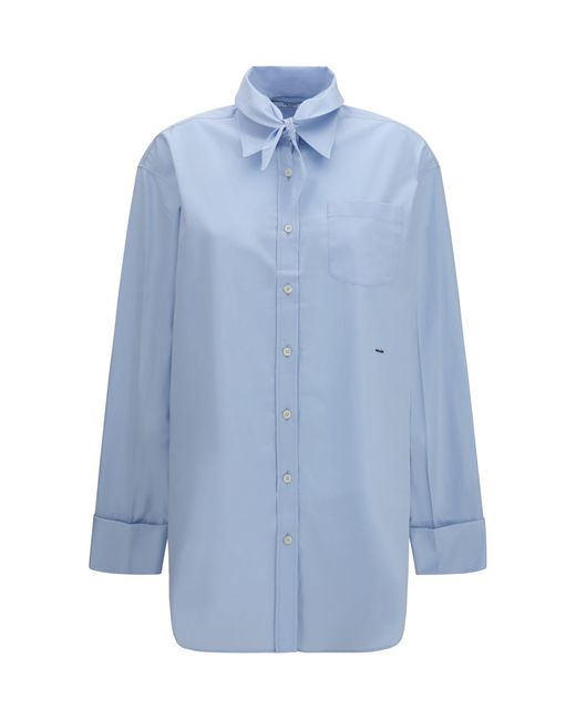 Prada Blue Oversized Shirt With Pocket Astro
