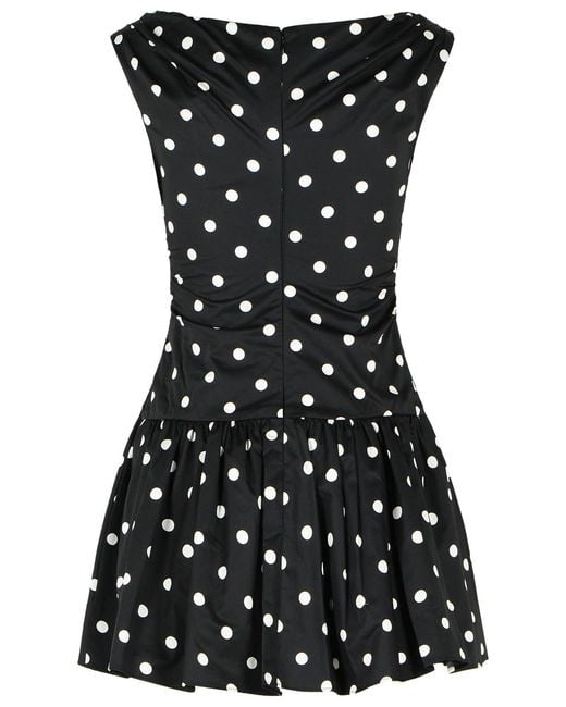 Self-Portrait Black Self Portrait 'Polka Dot' Cotton Dress