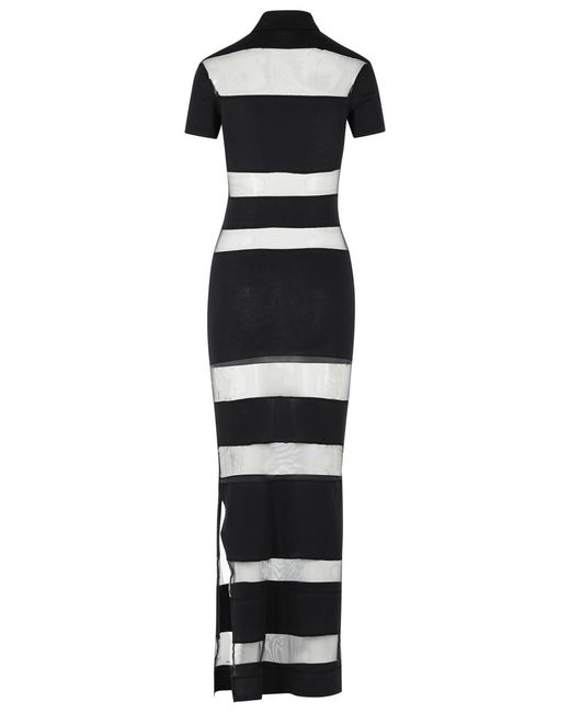 Coperni Black 'Striped' Cotton Blend Dress