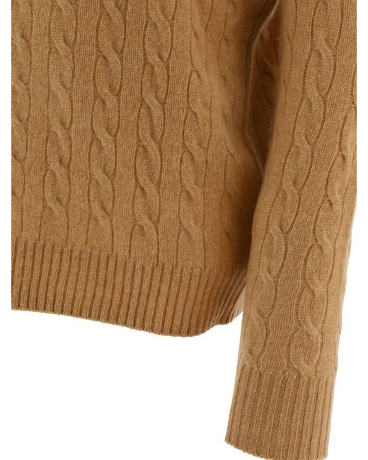 Polo Ralph Lauren Brown Cashmere Blend Cable Sweater for men