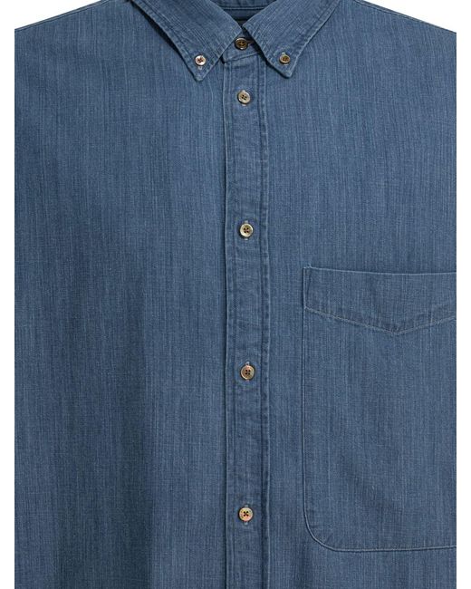 Beams Plus Blue Lisa Denim Shirts Light for men