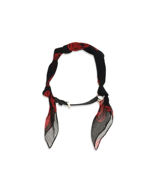 McQueen Black Bracelet Double-Wrap Skull Scarf