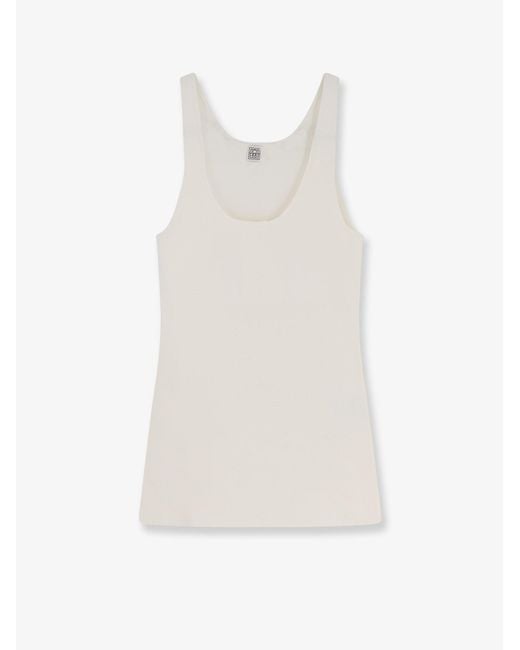 Totême White Viscose Blend Tank Top