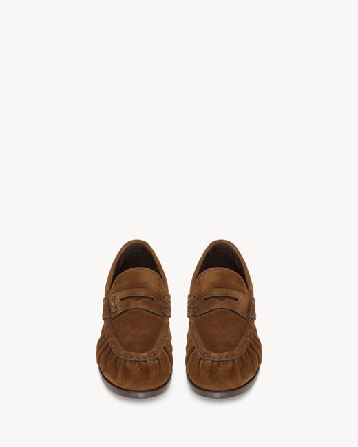 Saint Laurent Brown Le Loafer Suede for men