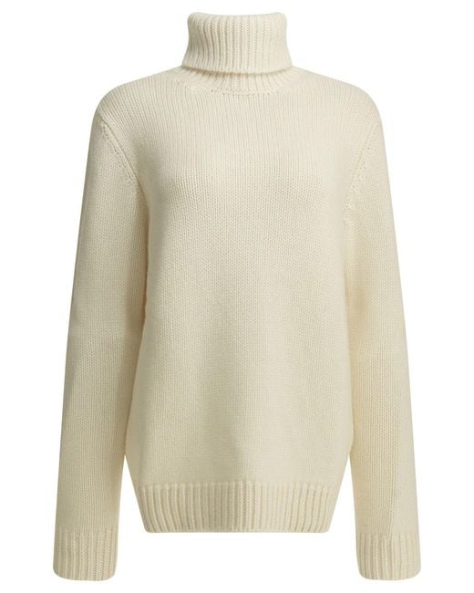 Semler White Cashmere Turtleneck Sweater
