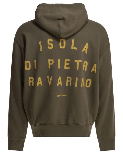 Stone Island Green Logo Hoodie for men