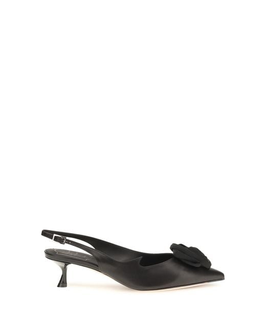Roger Vivier Black Rose Vivier Slingback Pumps
