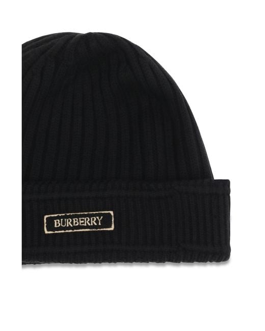 Burberry Black Wool Beanie for men