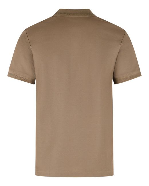 Burberry Brown 'Eddie Ekd' Cotton Polo Shirt for men