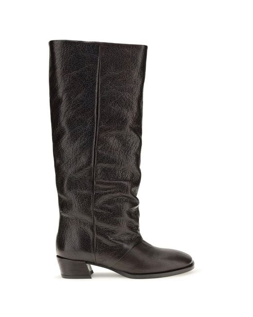 P.A.R.O.S.H. Black High Leather Boots