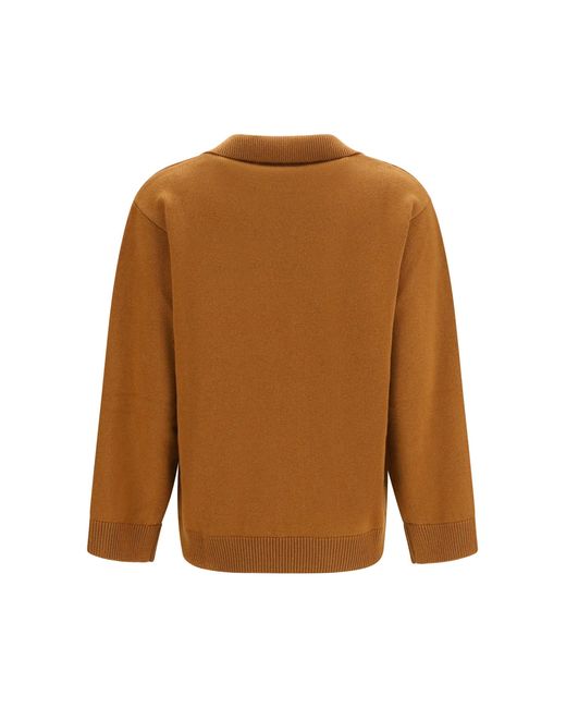 Valentino Brown Cashmere V-Neck Sweater