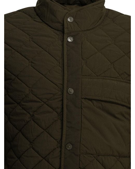 Stone Island Green Quilted Jacket With Logo for men