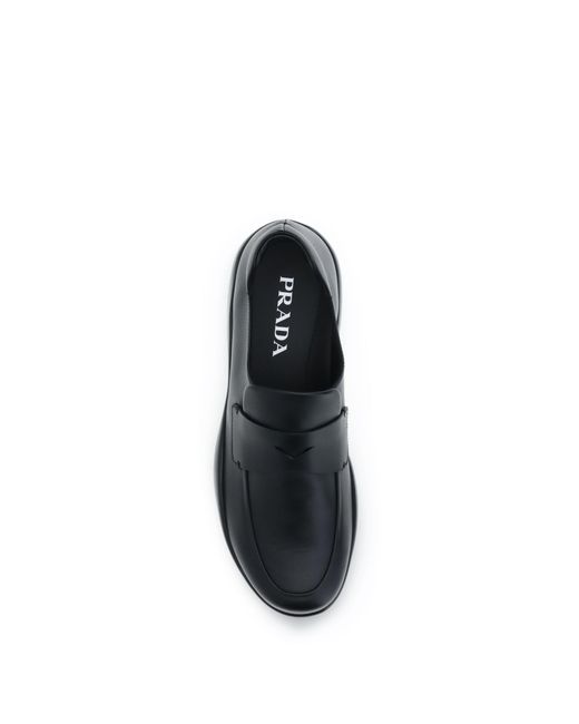 Prada White Toblach Leather Loafers for men