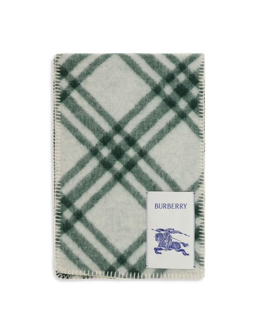 Men's Green Check Wool Scarf