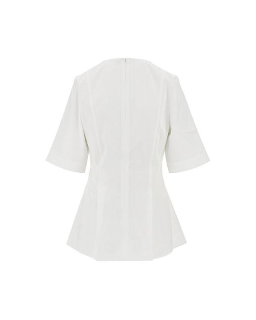 Totême White Cotton Twill Tailored Top