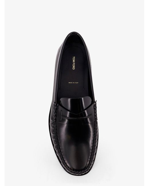 Tom Ford Black Flat Shoes Pelle for men