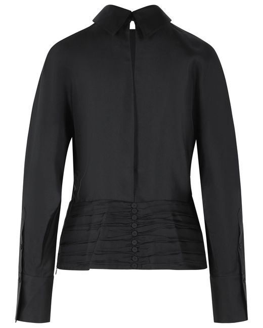 Rohe Black 'Tuxedo' Silk Blouse