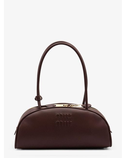 Miu Miu Brown Beau Leather Handbag
