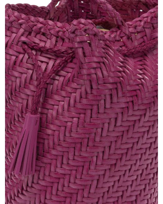 Dragon Diffusion Purple Pompom Double Jump Crossbody Bags Fuchsia
