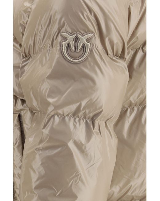 Pinko Natural Glossy Quilted Puffer Jacket