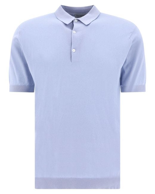 John Smedley Blue "Adrian" Polo Shirt for men