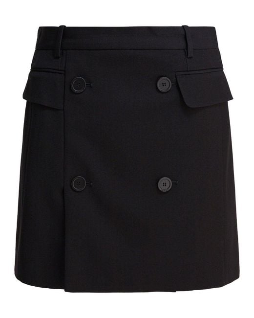 Balenciaga Black Wool Skirt Viscose