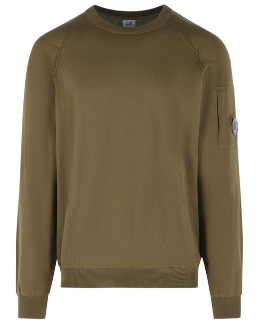 C P Company Green Cotton Sweater for men
