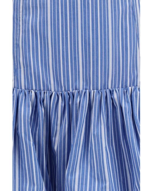 Ganni Blue Skirt Mini Balloon Striped