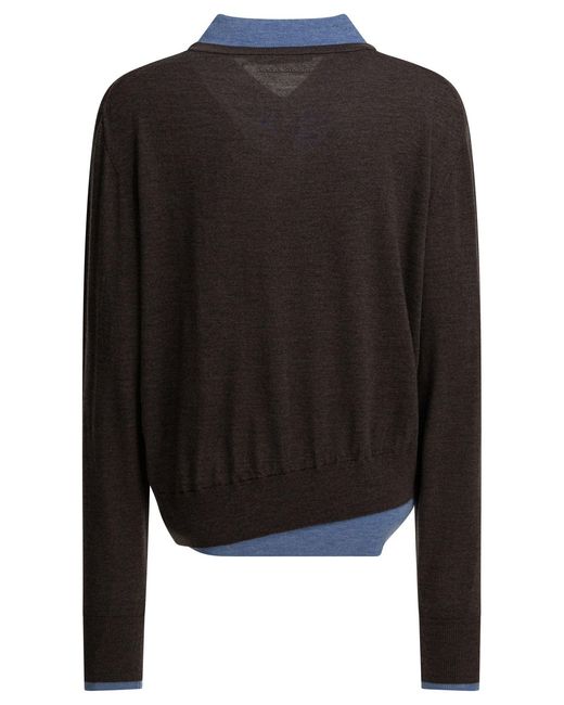 Acne Black Layered Wool Sweater