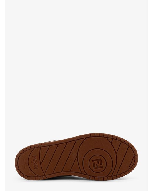Fendi White Match Suede And Pony Skin Low-Top Sneakers