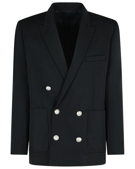 Balmain Black Virgin Wool Blazer for men