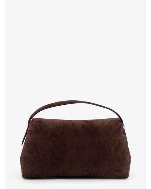 Totême  Brown T-Lock Suede Handbag