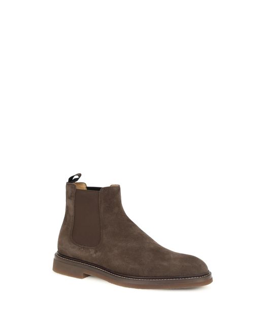 Brunello Cucinelli Brown Chelsea Boots for men