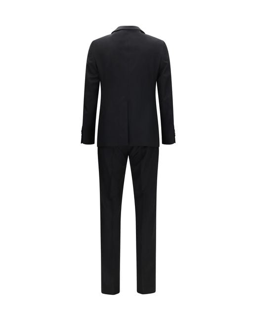 Tagliatore Black Single-Breasted Virgin Wool Suit for men