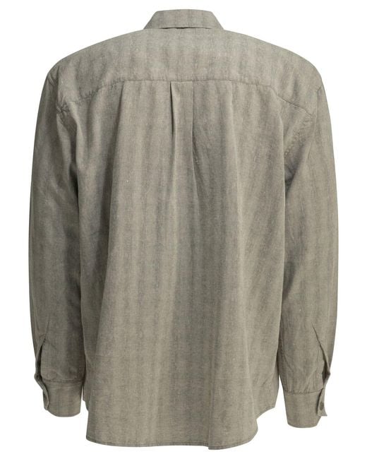 Our Legacy Gray Above Casual Cotton Linen Shirt