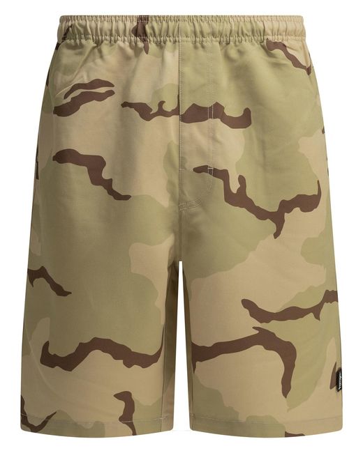 Stussy Green Sand Camo Shorts for men