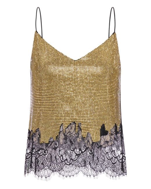Self-Portrait Natural Tank Top With Sequins
