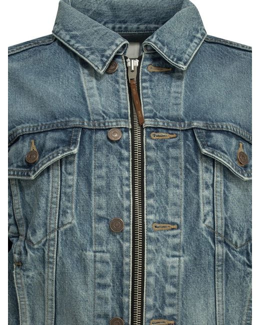 Céline Blue Zippered Denim Jacket
